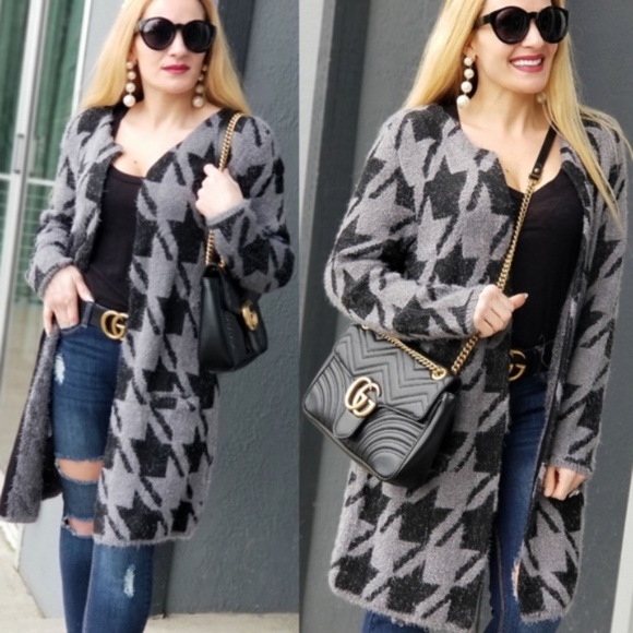 LAST CHANCE Houndstooth Cardigan Sweater - Picture 3 of 4